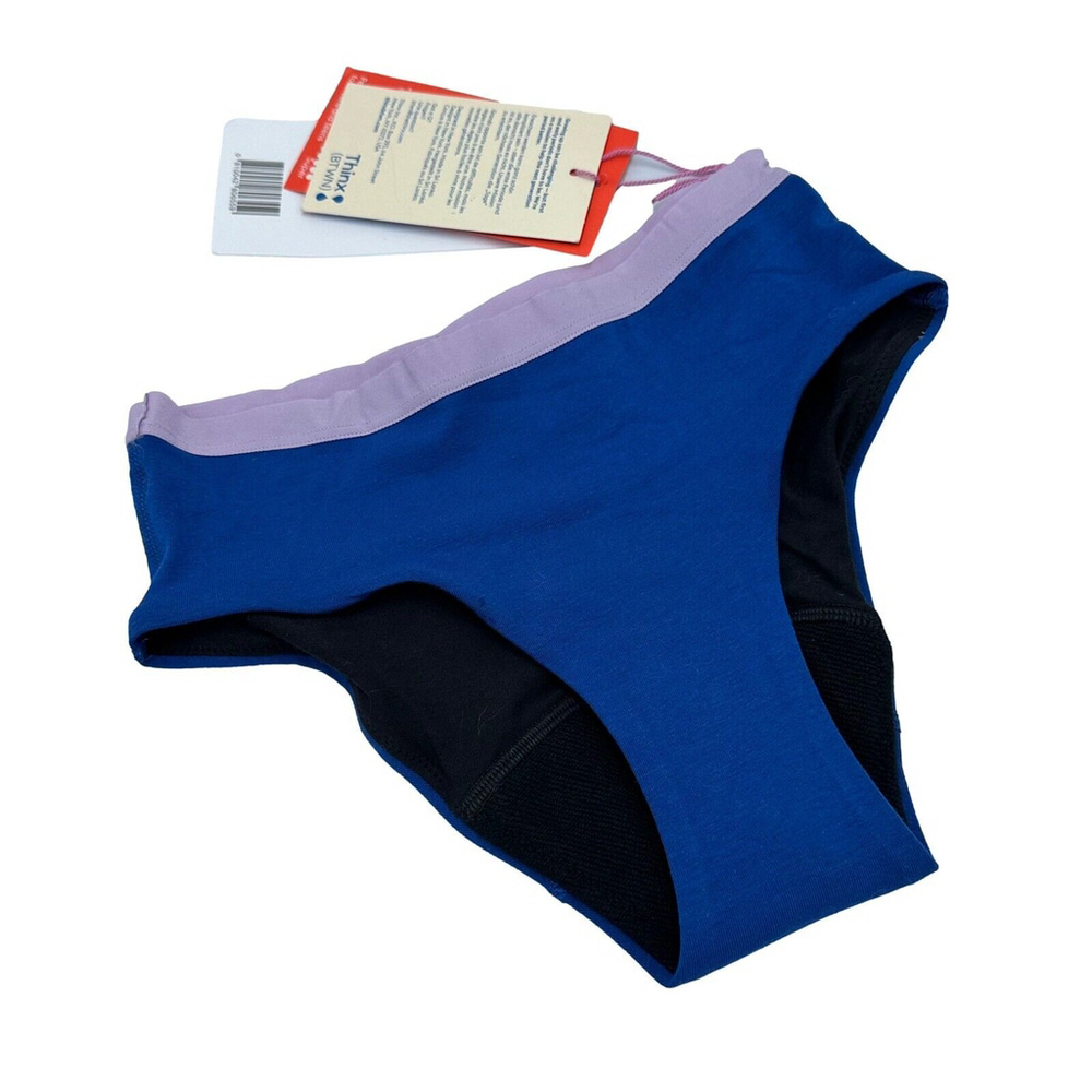 THINX (BTWN) TIDAL WAVE BLUE SUPER ABSORBENCY PERIOD SHORTY PANTIES SIZE 9-10